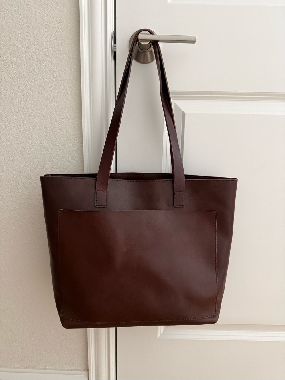 Brown Full Grain Leather Tote Bag